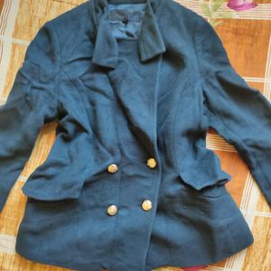 Plastic Island Blue Double Breaste Overcoat