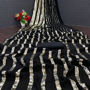 New Gold Sequence Black Saree