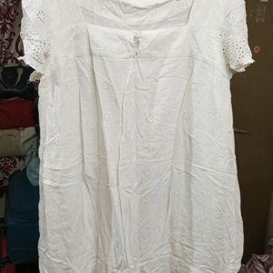 Embroidered White Dress