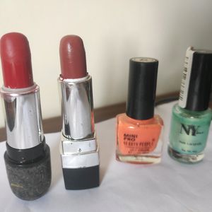 Combo Of 2 Lipstick &  Nail Polish