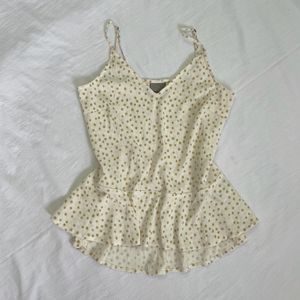 Vero Moda Polka Dot Pinterest High Low Peplum Top