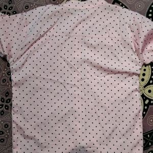 Baby Pink Colour Designer Printed Shirt