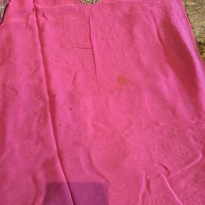 Pink Georgette Gotta Patti Saree