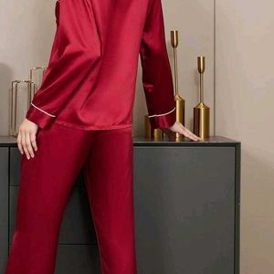 Solid Satin #Nightsuit, Night Dress,