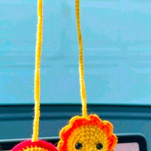 Crochet Rainbow Keychain