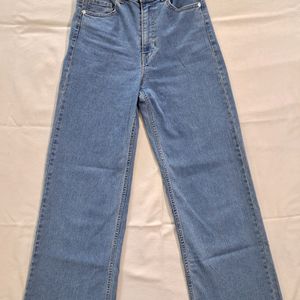 Blue Wide-Leg Straight Jeans