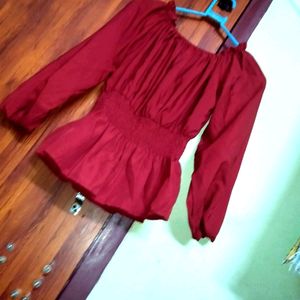 Wine Red Top For Women