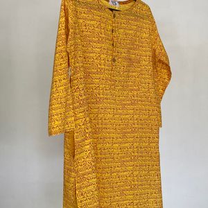 2 Combo Yellow Handblock Printed Cotton Top, Tuni