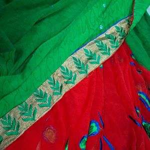 Fancy Saree In Two Colours With Borders