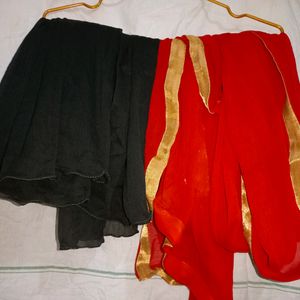 Dupatta blak nd Red