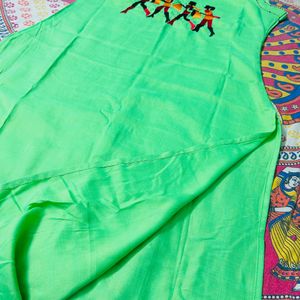 Neon Green Casual Kurti