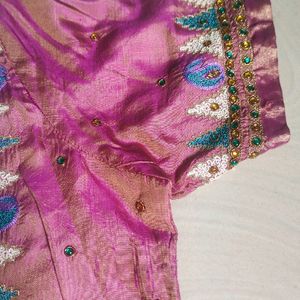 Pink Maggam Work Blouse