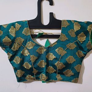 💥🆕️ Teal Green Colour Brocade Blouse