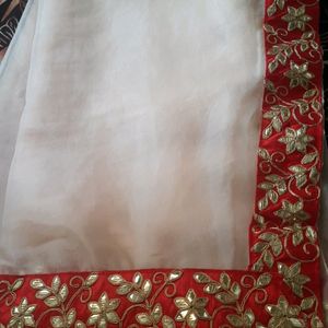 Organza Brand New Saree With Gota Border