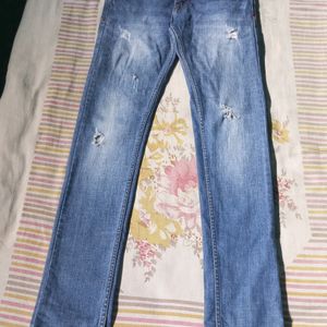 Zara Men Light Blue Distressed Jeans