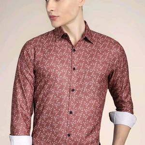 Printed Slim Fit Cotton Blend Formal Shirt