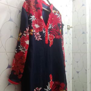 Pakistani Red And Blue Kurta