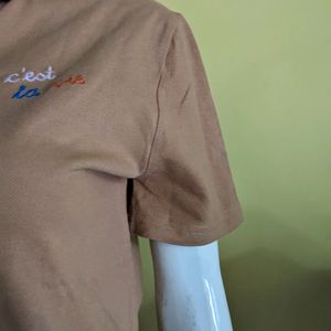 Tshirt Collared With Zipper Front