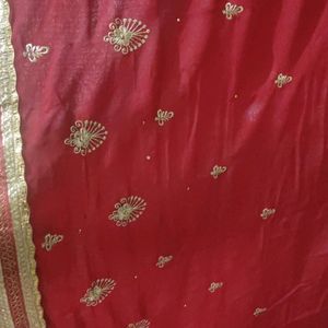 New Wedding Saree With Attached Blouse