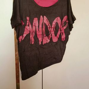 Black Top With Pink Inner