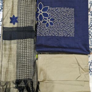Women's Churidar Kurta Material With Thread Work