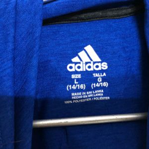 Adidas Blue Long Sleeve Hoodie