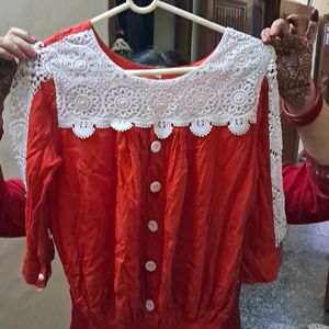 Red Color Top For Women