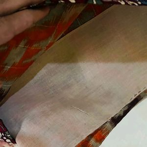 Brown Chandari  Silk Saree