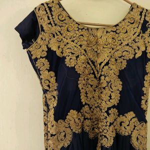 Golden Embroidery Ethnic Gown