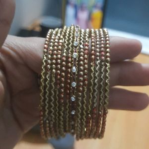 Red and golden bangle set