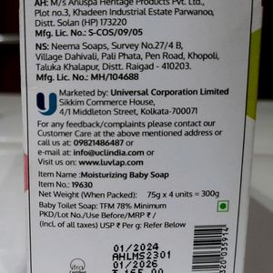 LuvLap Moisturizing Baby Soap