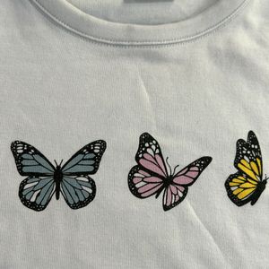 Zara Crop Top With Butterfly 🦋 Applique