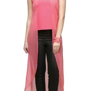 Pink High Low Kurti