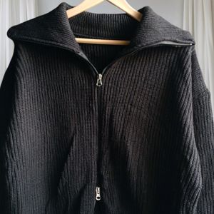 Black DoubleZip Sweater