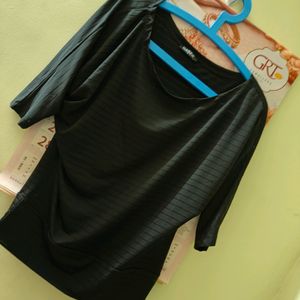 Black One Side Off Shoulder Top