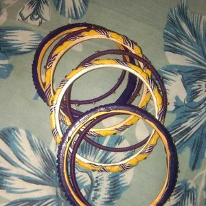 Violet, Mustard Lakh Bangles