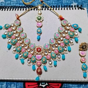 Milti Colour Banarsi Lehga With Free Jewellery