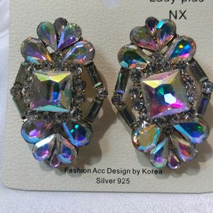 Glass Stone Earring Big Size