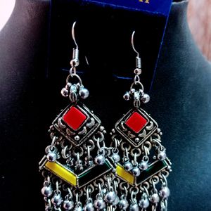 Oxidize Silver Earring