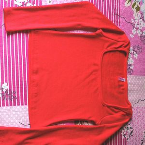 Red Colour , Square Neck, Crop Top for Women