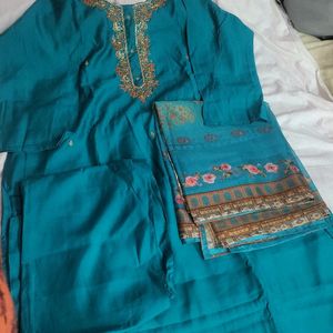 Roman Silk Suit With Organza Dupatta