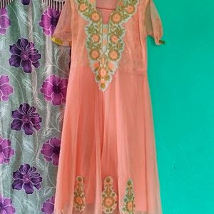 Peach Long Frock