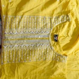 Lime Yellow Stright Kurta