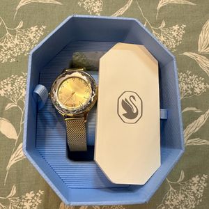 Swarovski Stainless Steel Analog Gold Tone Dial Wo