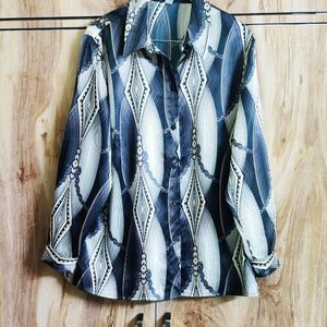 Grey Printed Shirt Size-48