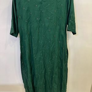 LIBAS L Size Brand new Green Mirror work Kurta