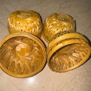 Handmade Bamboo basket- 4 Inch (10 Pcs)