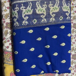 Pure Cotton Navy Blue Saree 💙