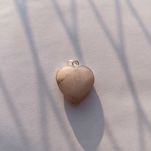 Rose Quartz Crystal Heart Pendant - Small