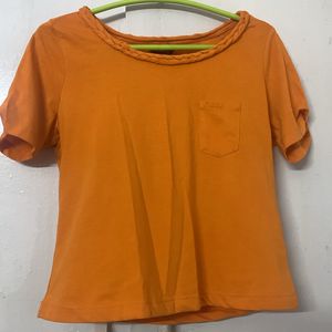 Orange Cold Shoulder Top From Myntra